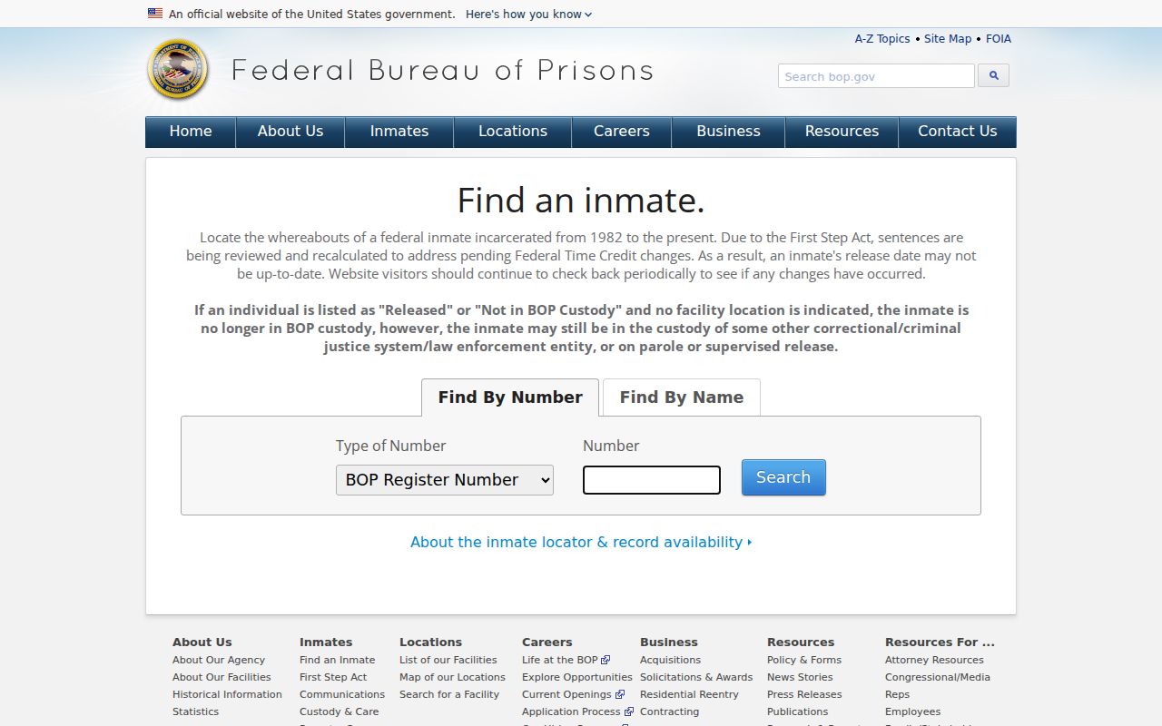 Federal custody lookup for a Harrison criminal record search