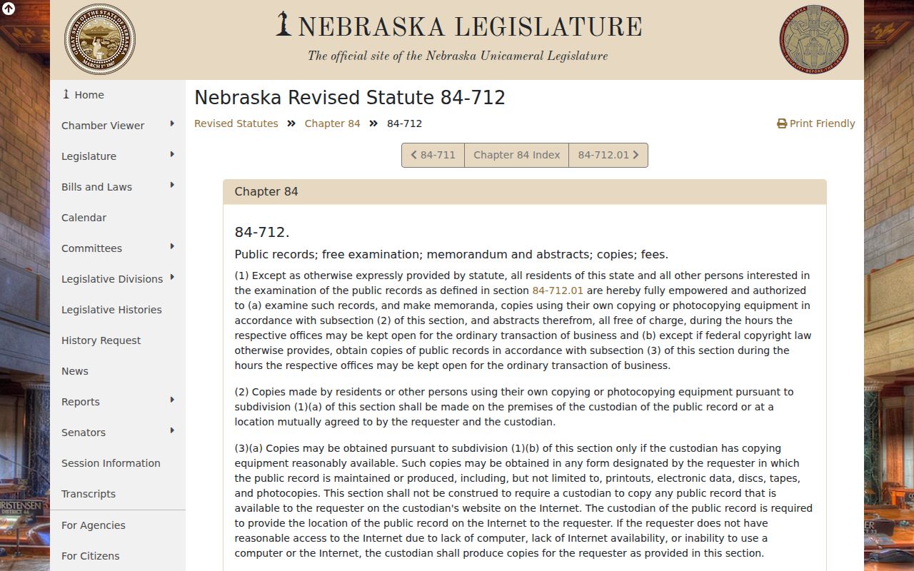 Nebraska public access law for Sioux County criminal records