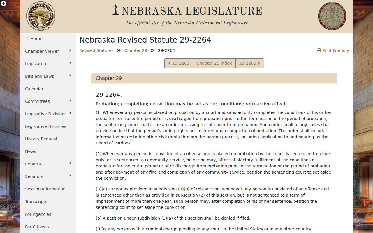 Nebraska set-aside law for Sioux County criminal history